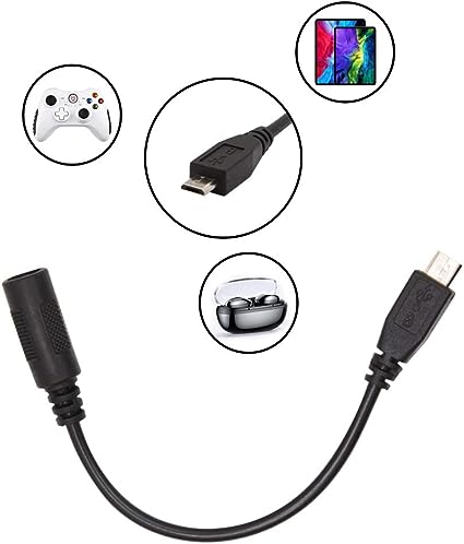Cablu adaptor Micro USB male la DC 5.5x2.1 female