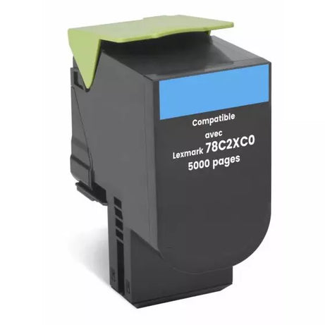 Toner compatibil Lexmark 78C2XC0 pentru Lexmark CS421ADN, Lexmark CS421DN și Lexmark CS52DN, Cyan, 5.000 pagini