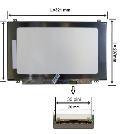 Display laptop 14.0 inch subtire NT140WHM-N31 1366 x 768 HD prinderi 30 pini