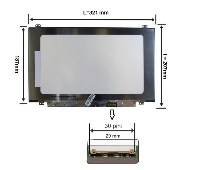 Display laptop 14.0 inch subtire NT140WHM-N31 1366 x 768 HD prinderi 30 pini