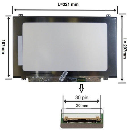 Display laptop 14.0 inch subtire 1920 x 1080 FHD IPS 30 pini