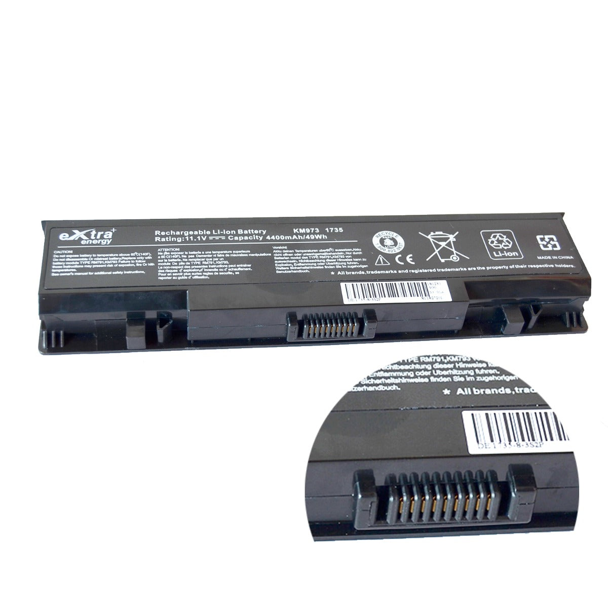 Baterie laptop Dell Studio 1735 1736 1737, 6 celule, 4400mAh, 11.1V, Li-Ion