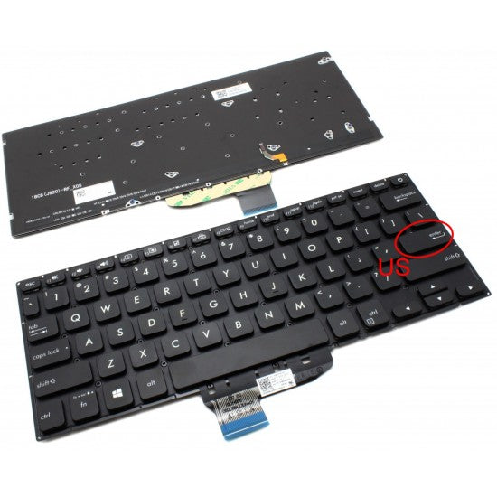 Tastatura laptop pentru Asus VivoBook S14 S430 S430F S430FA S430FN S430U S430UA X430 X430F X430FA X430FN X430U X430UA, US International, fără iluminare, fără NumPad
