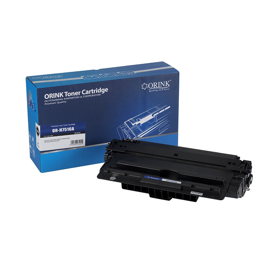 Toner compatibil Premium Economy HP 16A, Canon, Q7516A, CRG509, Negru, 12000 pagini