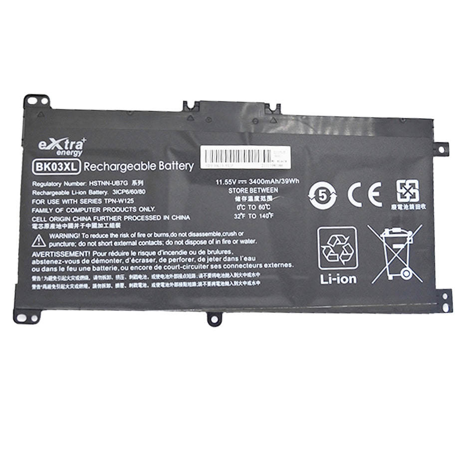 Baterie laptop HP Pavilion x360 14-BA 14-BA015NW 14-BA022NW 14-BA024NW 14-BA102NW 14-BA104NW BK03XL, 3 celule, 3400mAh, 11.55V, Li-Polymer
