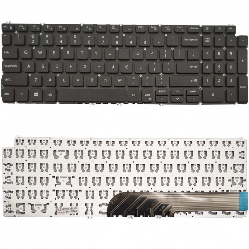 Tastatura laptop pentru Dell Vostro 3500 3501 5501 5502 5590 7500 7590 00WNM6 0WNM6 01FRFK 1FRFK, US International, fără iluminare, cu NumPad
