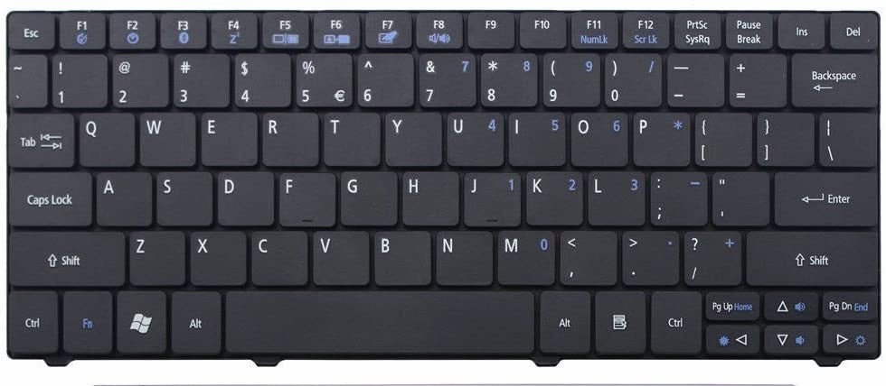 Tastatura laptop pentru Acer Aspire 1410 1410T 1810 1810T 1810TZ 3936 One 751 751H, US International, fără iluminare, fără NumPad