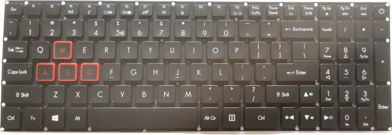 Tastatura laptop pentru Acer Aspire V15 VN7-593 VN7-593G V17 VN7-793 VN7-793G VX15 VX5-591 VX5-591G backlit panglica lata, US International, iluminată, cu NumPad