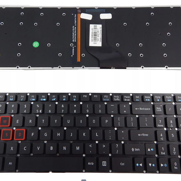 Tastatura laptop pentru Acer Aspire V15 VN7-593 VN7-593G V17 VN7-793 VN7-793G VX15 VX5-591 VX5-591G backlit panglica lata, US International, iluminată, cu NumPad