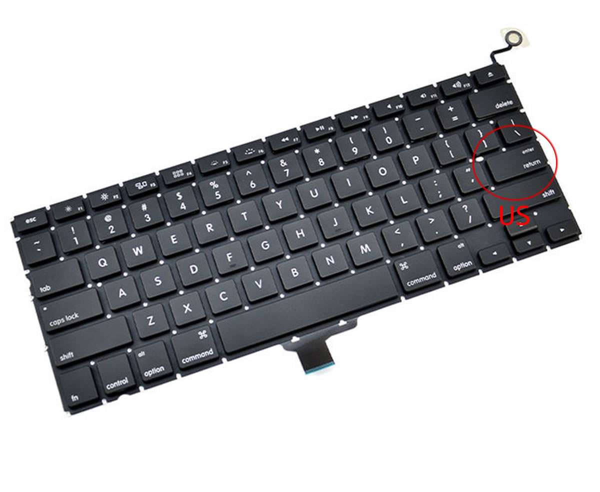 Tastatura laptop pentru Apple MacBook Pro 13-inch A1278 2008 2009 2010 2011 2012 2013 2014 2015, US International, fără iluminare, fără NumPad