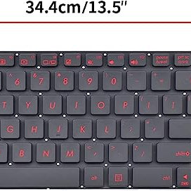 Tastatura laptop pentru Asus N551JB N551JK N551JM N551JQ neagra iluminata rosu, US International, iluminată, cu NumPad