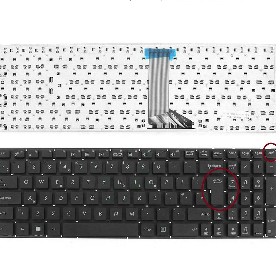 Tastatura laptop pentru Asus X551 X551C X551CA X551M X551MA X551MAV model UK, UK, fără iluminare, cu NumPad