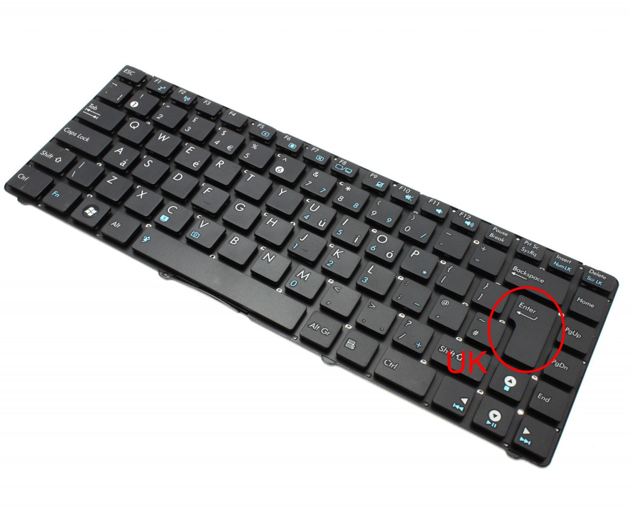 Tastatura laptop pentru Asus U36 U36S U36SD U36SG U36J U36SD model UK, UK, fără iluminare, fără NumPad