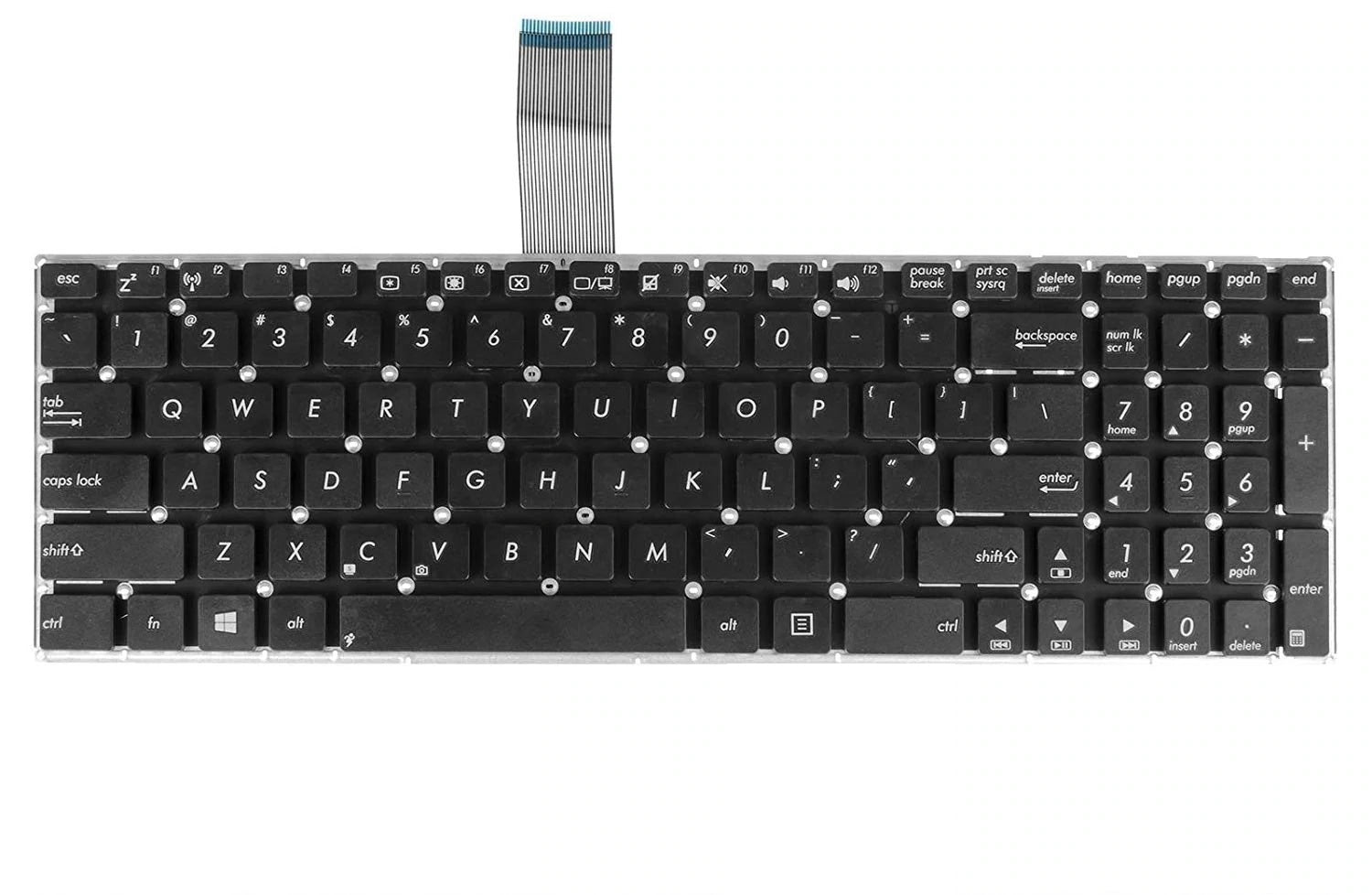 Tastatura laptop pentru Asus X550J F550J X550C R510V X550L F550JX X552L F550JK X555L X550V, US International, fără iluminare, cu NumPad