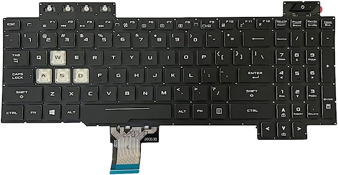 Tastatura laptop pentru Asus Asus FX505 FX505D FX505DV FX505DD FX505DT FX505DU FX505DY FX505G FX505GT FX505GU FX505GE FX505GD FX505GM FX505A black, US International, iluminată, cu NumPad