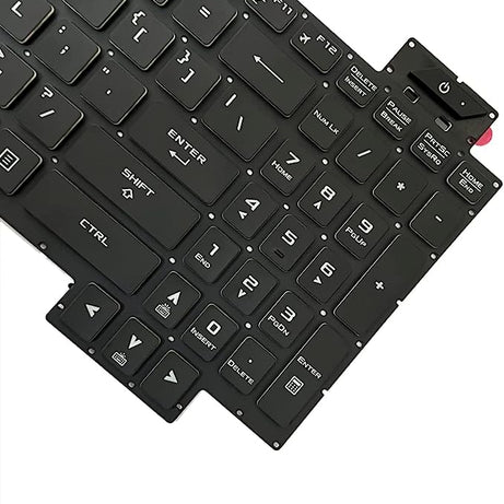 Tastatura laptop pentru Asus Asus FX505 FX505D FX505DV FX505DD FX505DT FX505DU FX505DY FX505G FX505GT FX505GU FX505GE FX505GD FX505GM FX505A black, US International, iluminată, cu NumPad