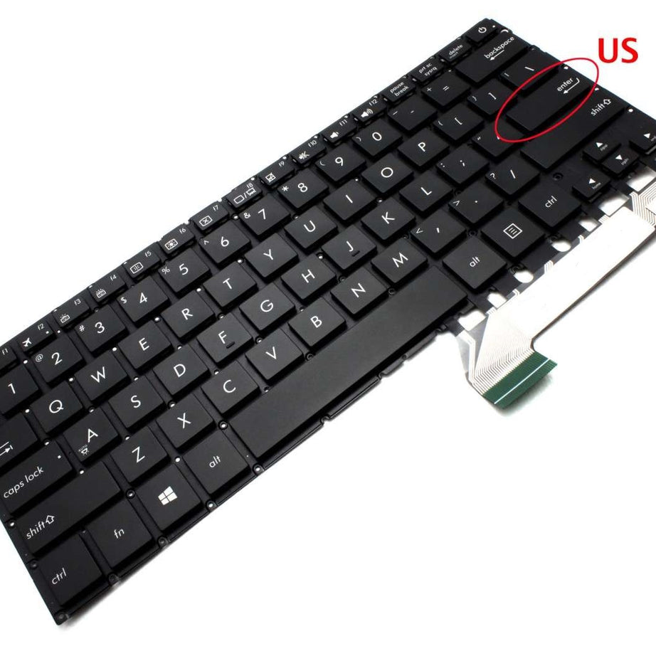 Tastatura laptop pentru Asus UX430 UX430U UX430UA UX430UN UX430UQ 0KNB0-2627CB00 9Z.NBXBW.F0U 0KNB0-2627UK00, US International, fără iluminare, fără NumPad