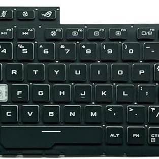 Tastatura laptop pentru Asus ROG Strix Scar III G531GW G531GD G531GT G531GV G531G G15 G512 G512LV G512LW 0KNR0, US International, iluminată, fără NumPad