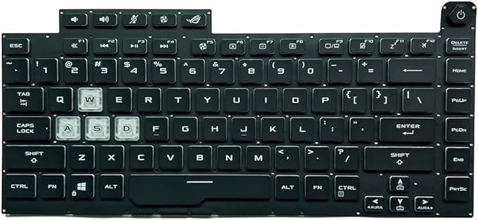 Tastatura laptop pentru Asus ROG Strix Scar III G531GW G531GD G531GT G531GV G531G G15 G512 G512LV G512LW 0KNR0, US International, iluminată, fără NumPad