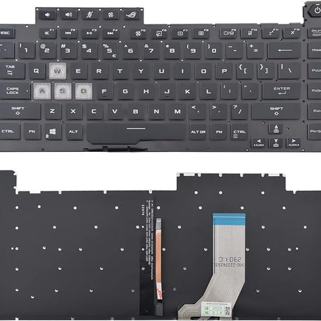 Tastatura laptop pentru Asus ROG Strix Scar III G531GW G531GD G531GT G531GV G531G G15 G512 G512LV G512LW 0KNR0, US International, iluminată, fără NumPad