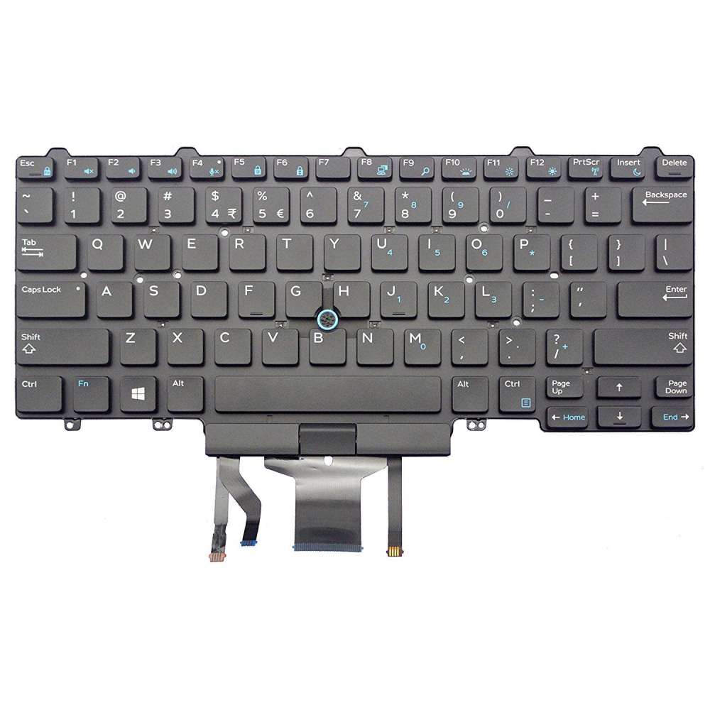 Tastatura laptop pentru Dell LATITUDE E7450 7490 7480 5480 5470 E7470 3350 E7470 ilum. dual point, US International, iluminată, fără NumPad