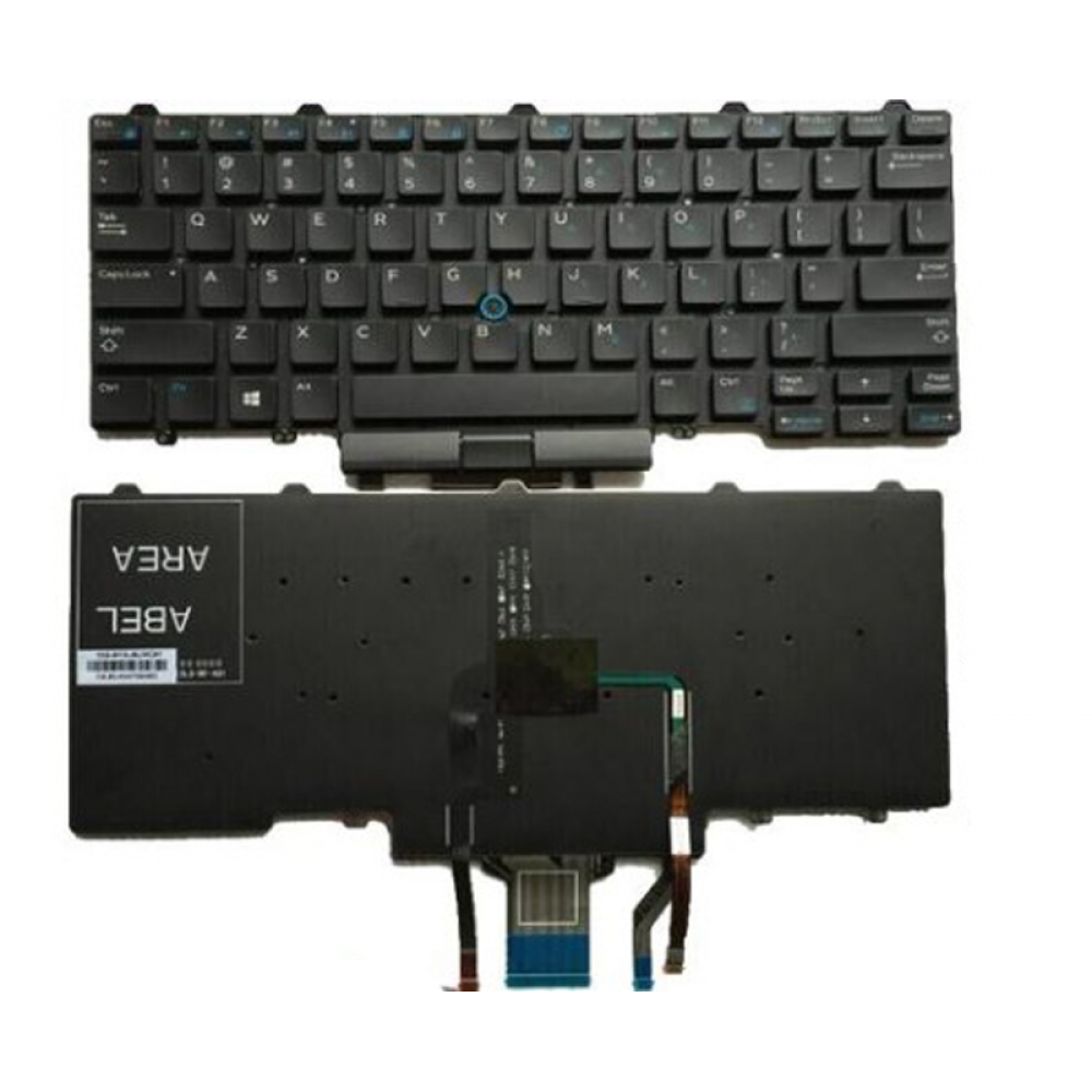 Tastatura laptop pentru Dell LATITUDE E7450 7490 7480 5480 5470 E7470 3350 E7470 ilum. dual point, US International, iluminată, fără NumPad