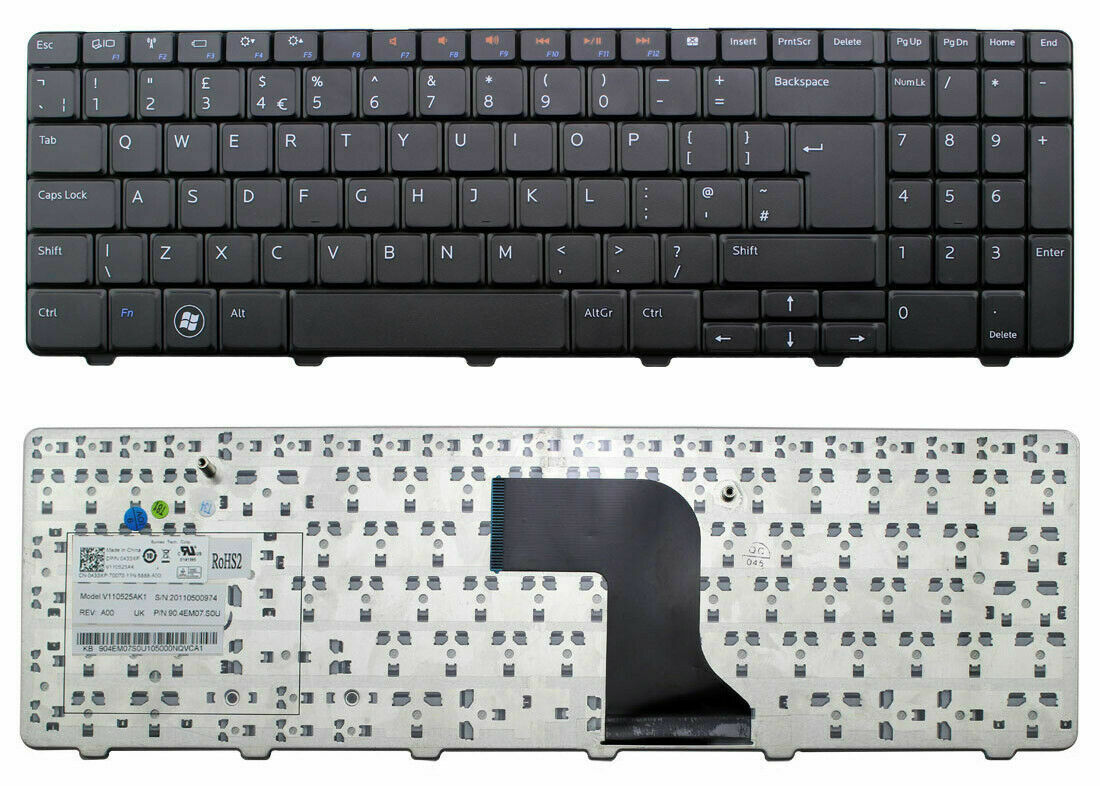 Tastatura laptop pentru Dell Inspiron 15R N5010 M5010 M501R 5525 5010 model UK, UK, fără iluminare, cu NumPad