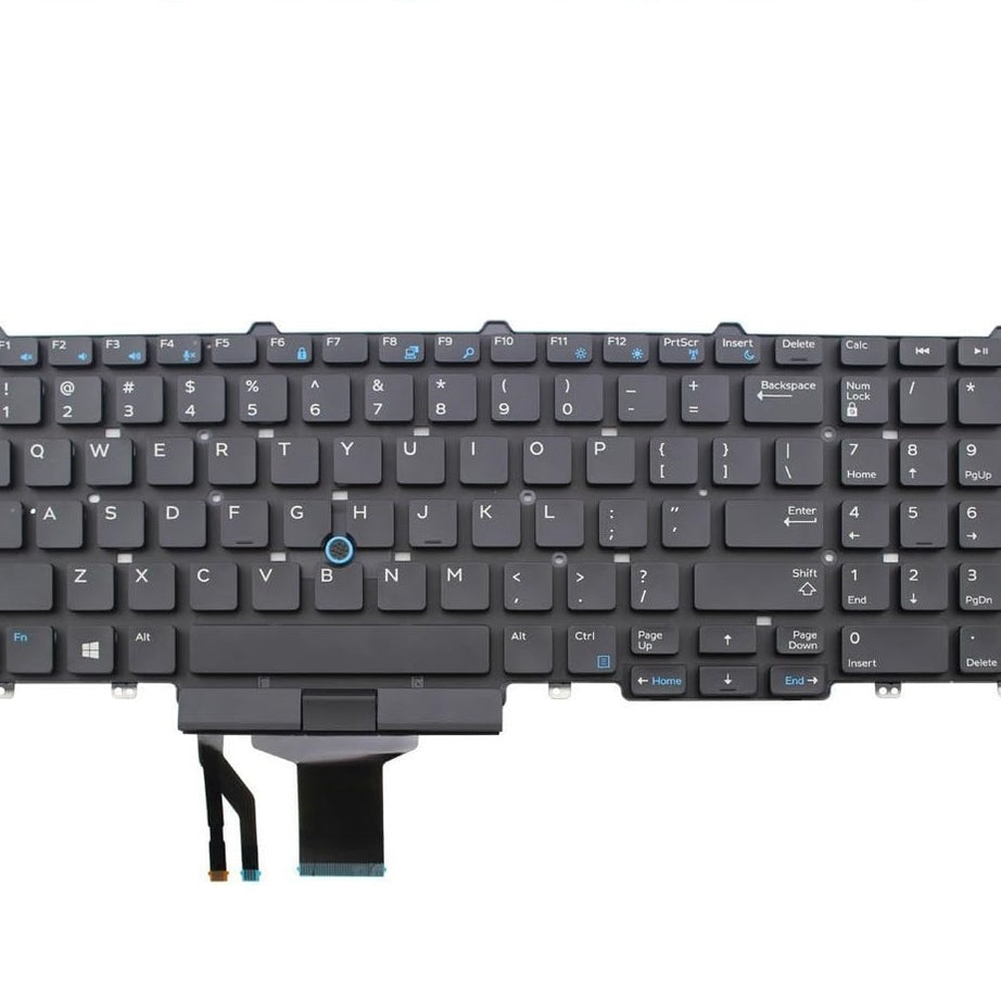 Tastatura laptop pentru Dell Latitude 15 E5550 E5570 E5580 E5590 E5710 Precision 15 3530 cu Pointer fara rama, US International, fără iluminare, cu NumPad
