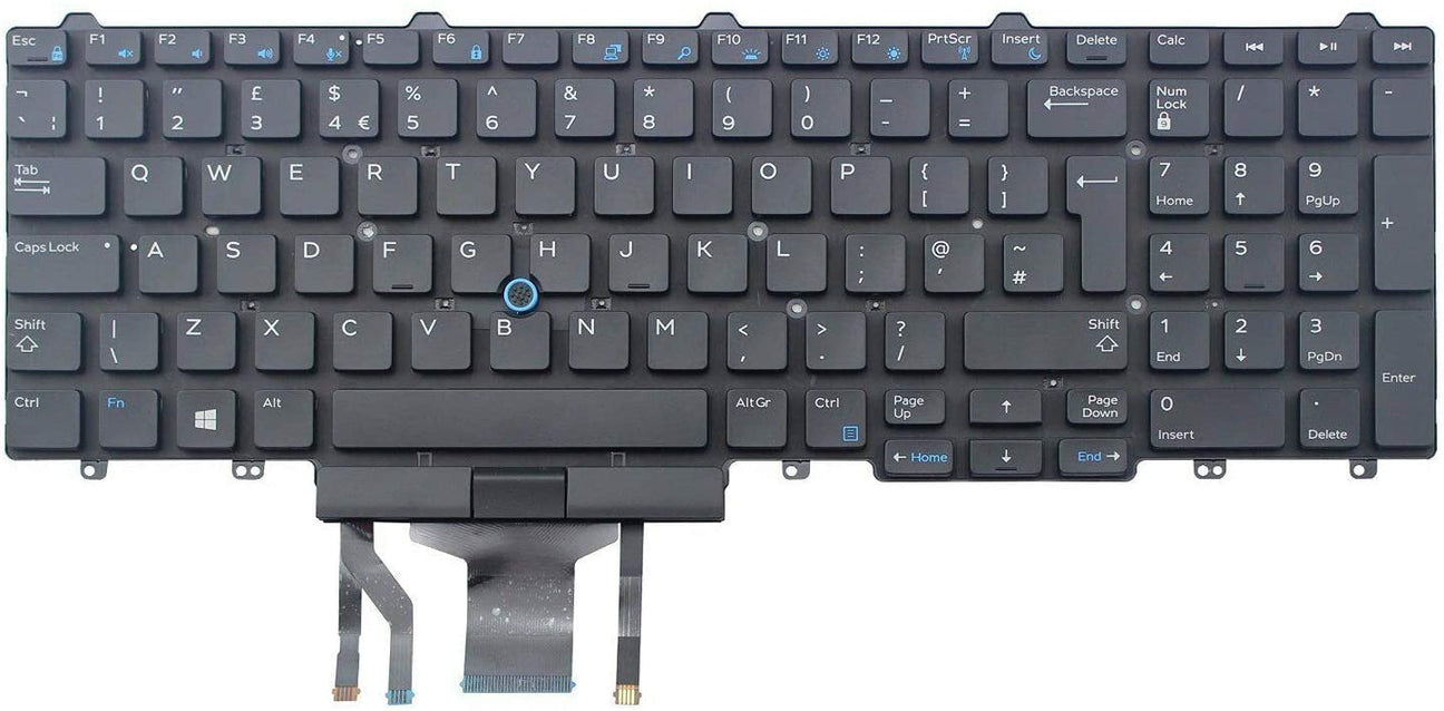 Tastatura laptop pentru Dell Latitude 15 E5550 E5570 E5580 E5590 E5710 Precision 15 3530 pointer UK, UK, iluminată, cu NumPad