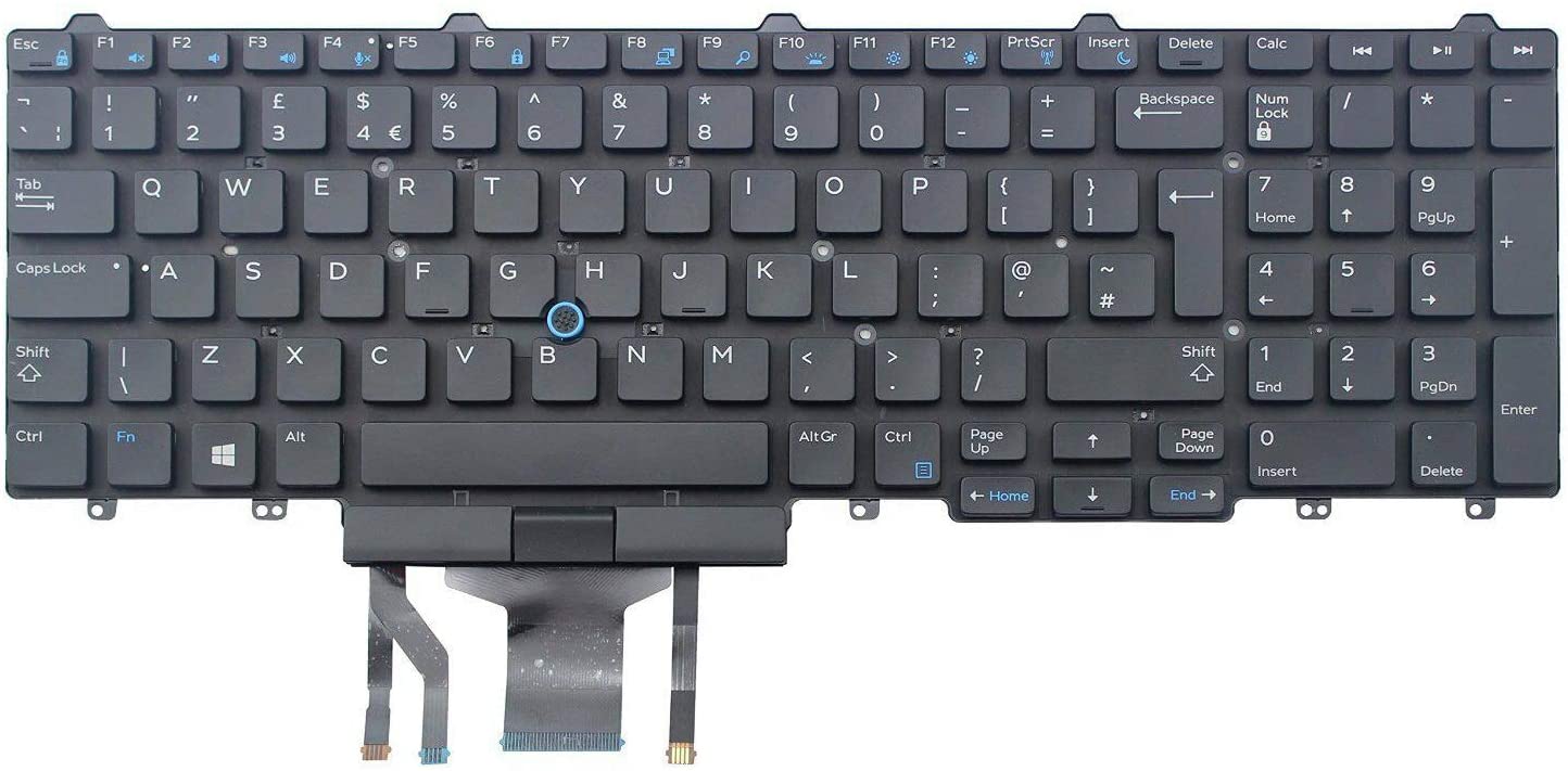 Tastatura laptop pentru Dell Latitude 15 E5550 E5570 E5580 E5590 E5710 Precision 15 3530 pointer UK, UK, iluminată, cu NumPad