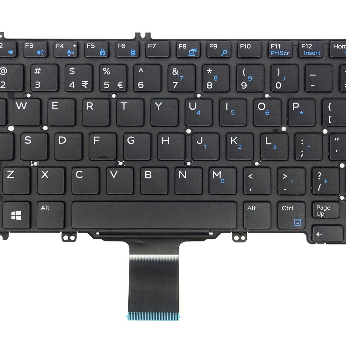 Tastatura laptop pentru Dell Latitude 5280 5289 5290 7280 7290 7390 7380 7389 fara rama, US International, fără iluminare, fără NumPad