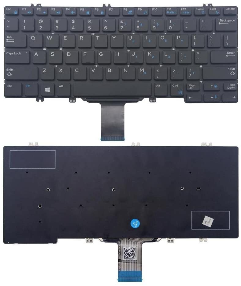 Tastatura laptop pentru Dell Latitude 5280 5289 5290 7280 7290 7390 7380 7389 fara rama, US International, fără iluminare, fără NumPad