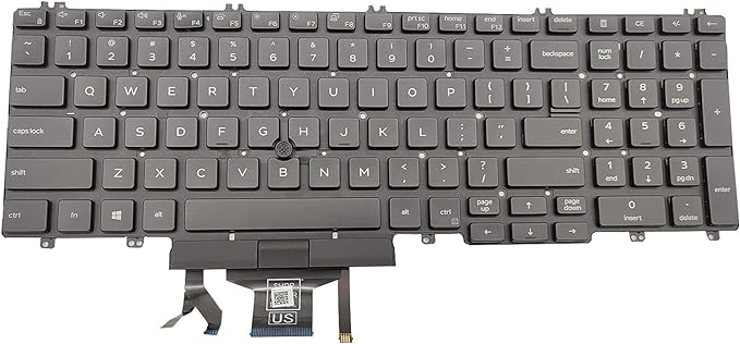 Tastatura laptop pentru Dell Precision 3500 3501 3540 3541 Latitude 5500 5501 5510 0MMHTV, US International, iluminată, cu NumPad