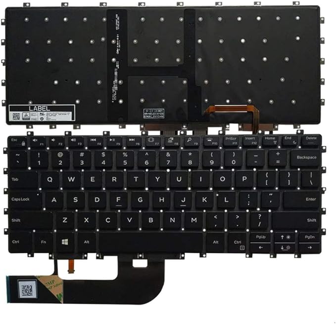 Tastatura laptop pentru Dell XPS 15 9575 2-in-1 15-9575 7590 M5540 NSK-EPABC 0HC1GN, US International, iluminată, fără NumPad