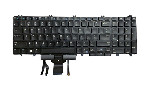 Tastatura laptop pentru Dell Precision 7530 7730 E7530 M7530 7540 7740 0DK60 266YW 0266YW 06P79 Backlit Pointer, US International, iluminată, cu NumPad