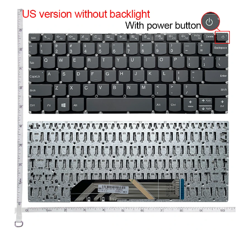 Tastatura laptop pentru Lenovo IdeaPad 120S-11 120S-11IAP S130-11IGM US 130S-11IGM cu buton power, US International, fără iluminare, fără NumPad