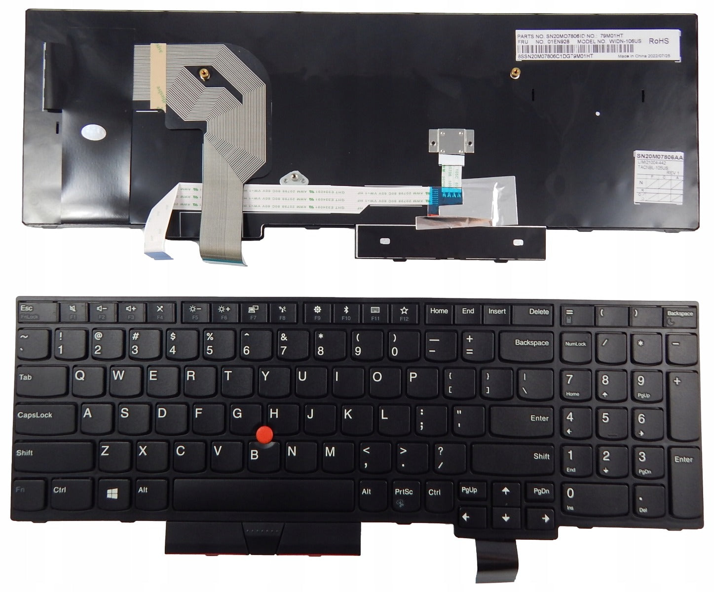 Tastatura laptop pentru Lenovo T570 T580 P51S P52S YOGA 370, US International, fără iluminare, cu NumPad