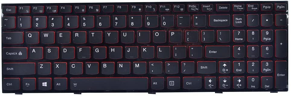 Tastatura laptop pentru Lenovo Y500 Y500N Y510N Y510P Y580 Y590 cu rama Iluminata, US International, iluminată, cu NumPad