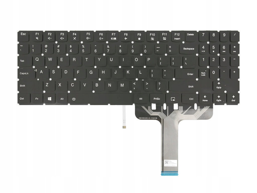Tastatura laptop pentru Lenovo Legion Y540-15IRH Y540-17IRH neagra iluminata, US International, fără iluminare, cu NumPad