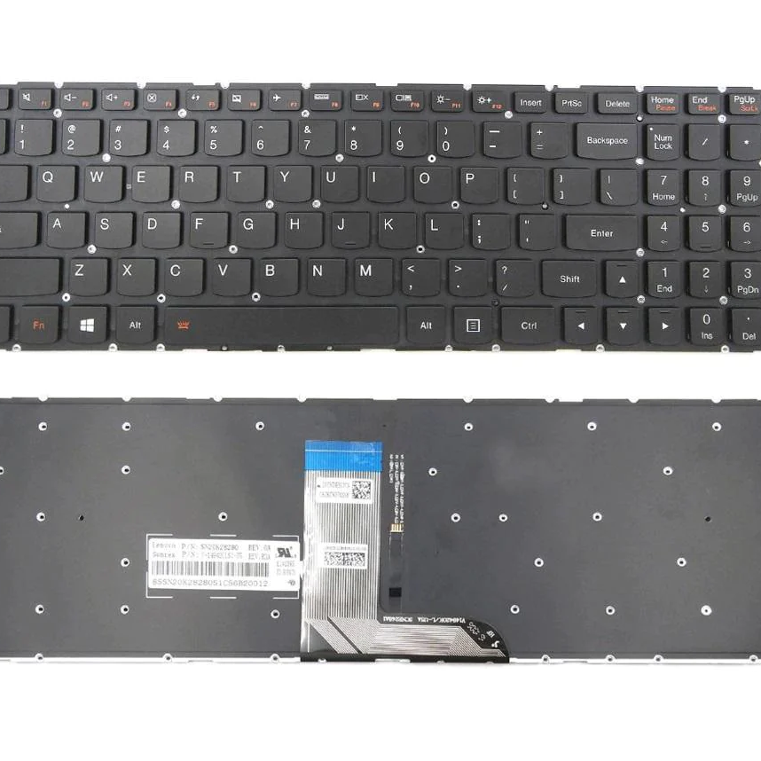 Tastatura laptop pentru Lenovo 700-15 700-15ISK 700-17ISK 700-17 iluminata, US International, iluminată, cu NumPad