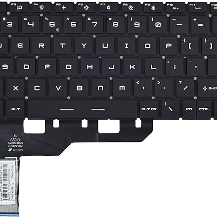 Tastatura laptop pentru MSI GE66 GS66 40687USBL GE66 Raider 11UE 12UH 10SE 10SF MS-1541, US International, iluminată, fără NumPad