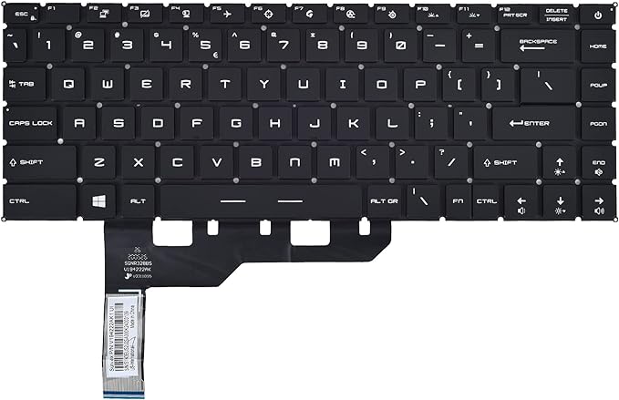 Tastatura laptop pentru MSI GE66 GS66 40687USBL GE66 Raider 11UE 12UH 10SE 10SF MS-1541, US International, iluminată, fără NumPad