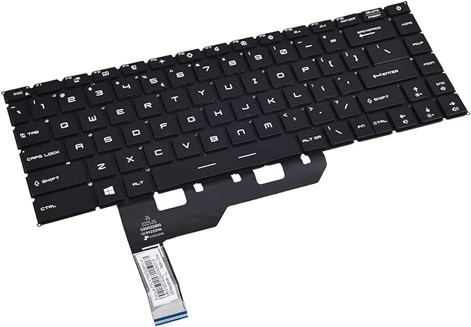 Tastatura laptop pentru MSI GE66 GS66 40687USBL GE66 Raider 11UE 12UH 10SE 10SF MS-1541, US International, iluminată, fără NumPad