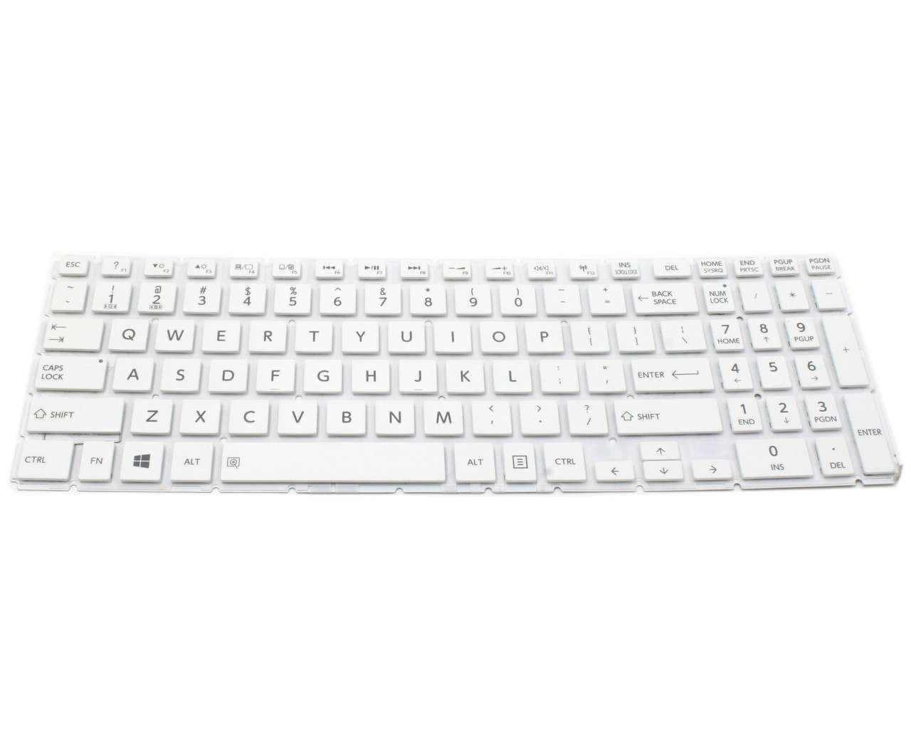 Tastatura laptop pentru Toshiba L50-C C55-C C50-C alba, UK, fără iluminare, cu NumPad
