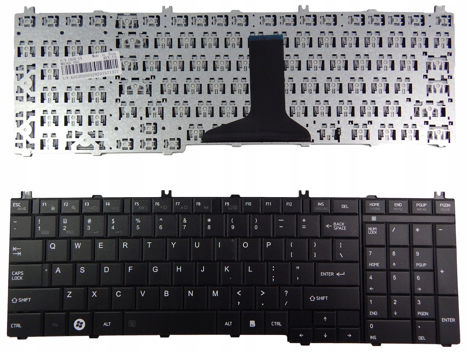 Tastatura laptop pentru Toshiba C650D C650 C655 C655D C660 C660D C670 L675 L755 L670 L650, US International, fără iluminare, cu NumPad