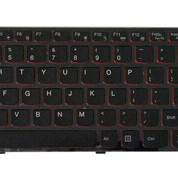 Tastatura laptop pentru Lenovo Y500 Y510P taste rosii cu rama, US International, iluminată, cu NumPad