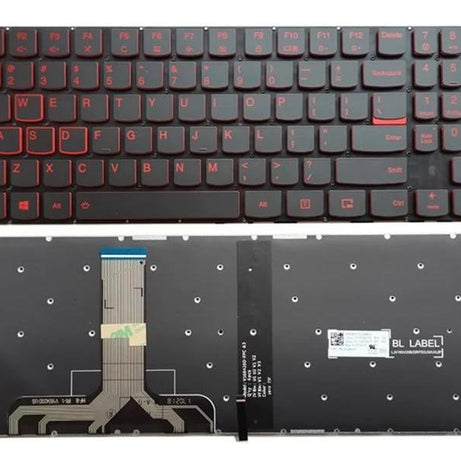 Tastatura laptop pentru Lenovo Y520-15IKBN Y520-15IKBA RED, US International, fără iluminare, cu NumPad