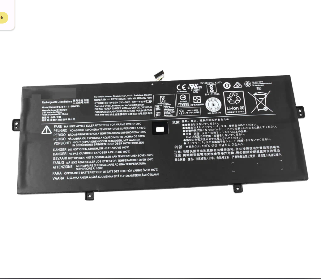Baterie laptop Lenovo Yoga 5 Pro Yoga 910 910-13IKB L15M4P23 L15M4P21 L15C4P21 L15C4P22, 4 celule, 9800mAh, 7.6V, Li-Polymer