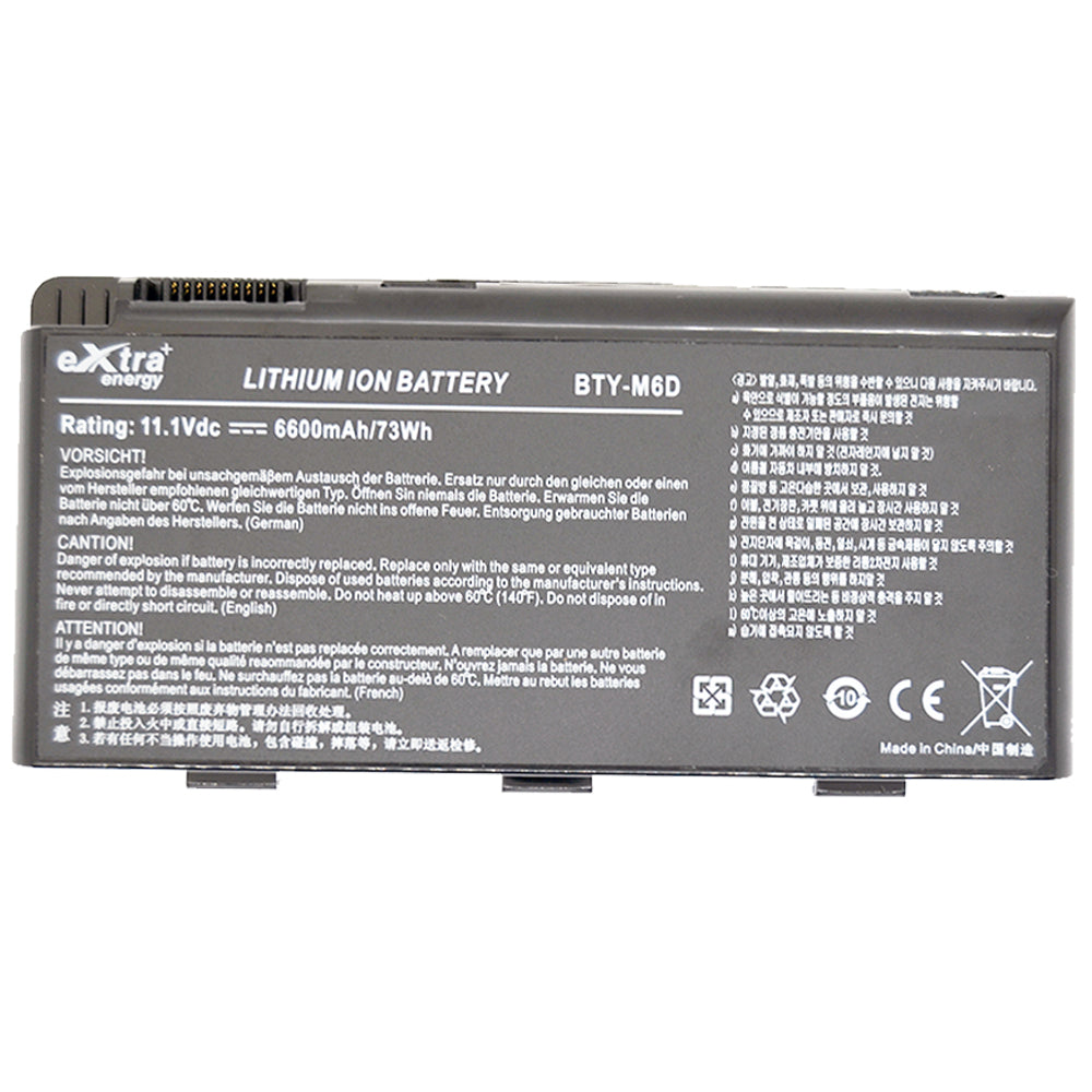 Baterie laptop MSI GT60 GT70 GT660 GT680 GT683 GT780 GT783 GX660 GX680 GX780 BTY-M6D, 9 celule, 6600mAh, 11.1V, Li-Ion