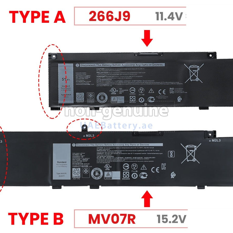 Baterie laptop Dell G3 15 3500 G5 15 5500 5505 5590 G7 7590 72WGV W5W19 MV07R Type B, 4 celule, 4000mAh, 15.2V, Li-Ion